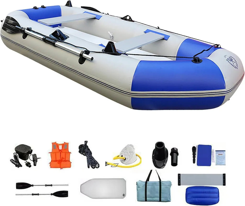 Annexe Pneumatique 2,6m pour 5 Personnes - Bateau Gonflable en PVC Durable - Capacit¨¦ 360 kg avec Rames et Pompe Efficace