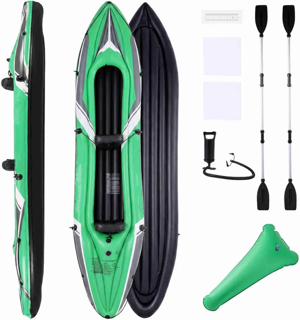 Kayak Gonflable 2 Places en PVC avec Accessoires - Id¨¦al pour P¨ºche et Loisirs