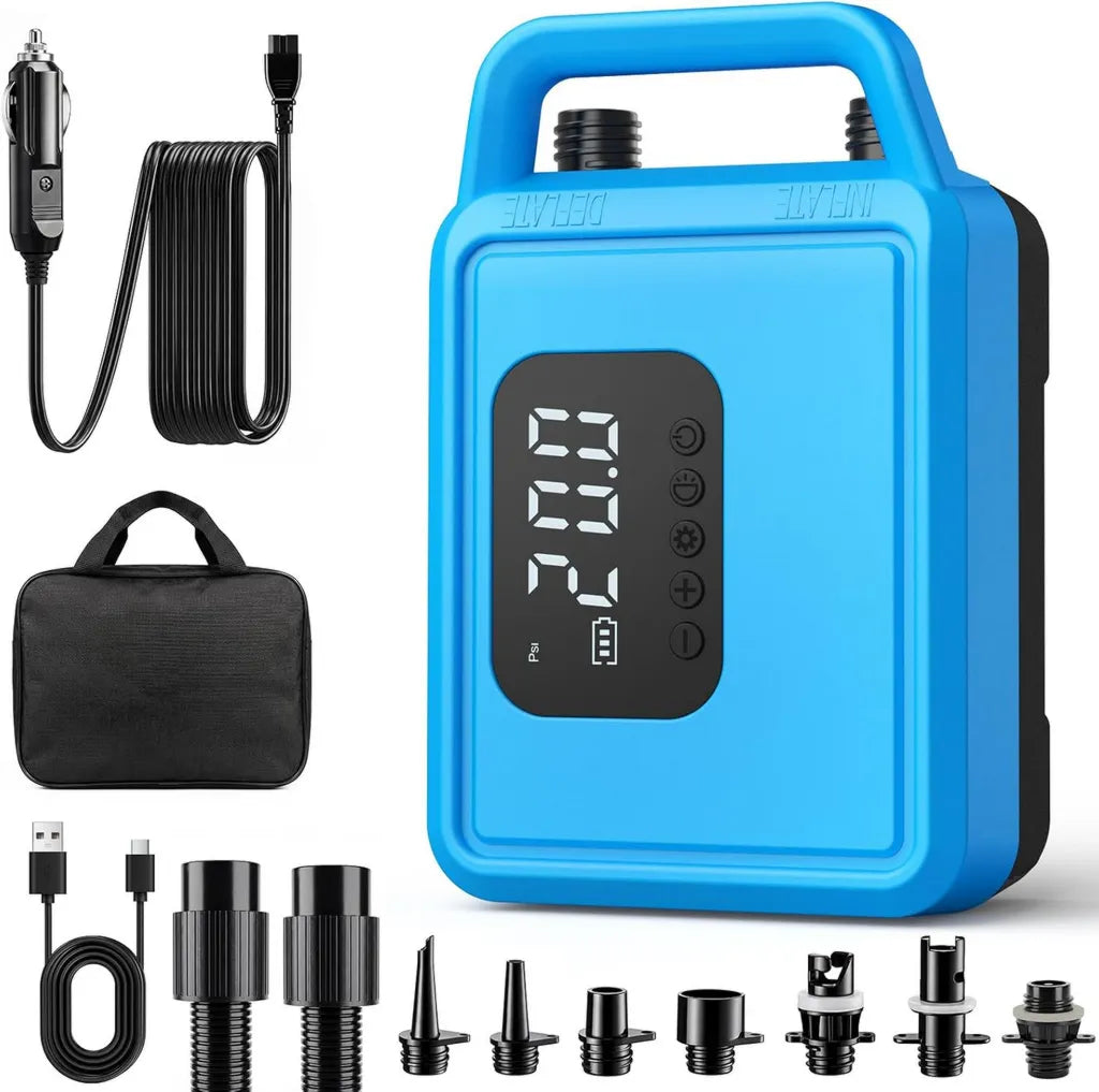 Pompe ¨¤ air ¨¦lectrique sans fil rechargeable pour kayak, tente et matelas gonflable