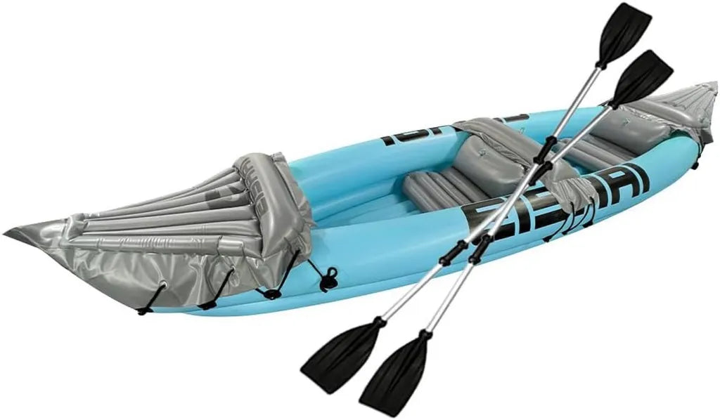 Kayak gonflable biplace en PVC durable avec pagaies, pompe et kit de r¨¦paration