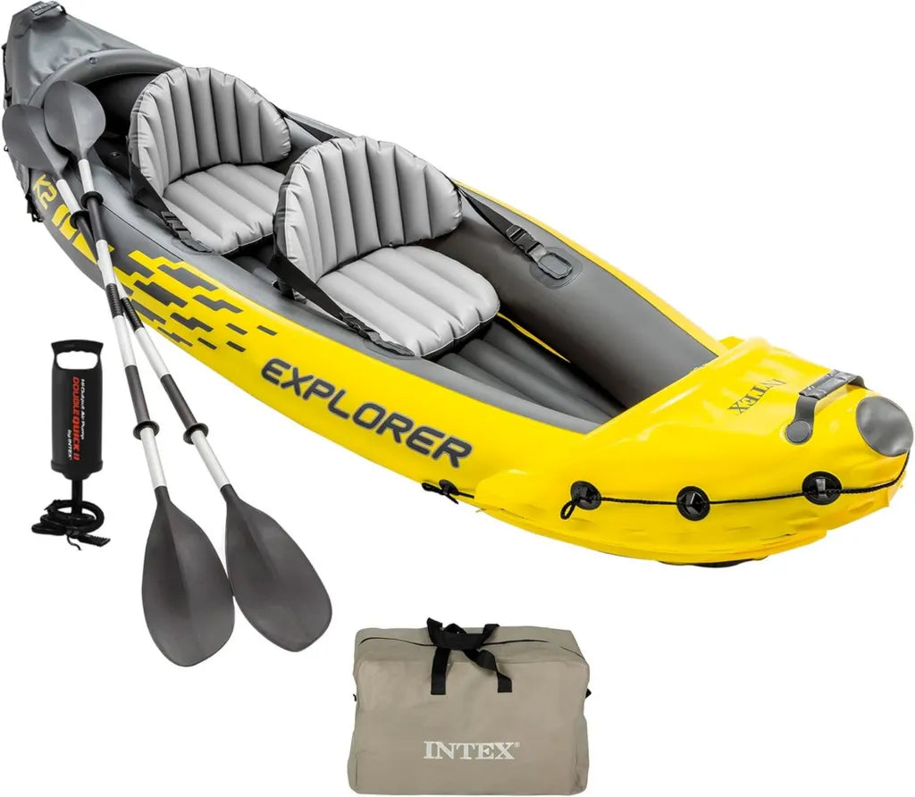 Kayak Gonflable Intex Explorer K2 pour 2 Personnes avec Rames et Pompe