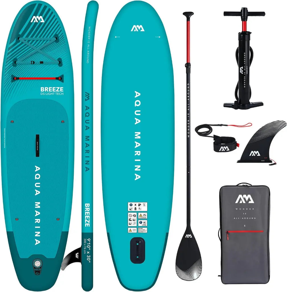 Planche de Paddle Gonflable Aqua Marina Breeze 9'10' - Kit Complet D¨¦butant - ¨¦dition Limit¨¦e Bleu