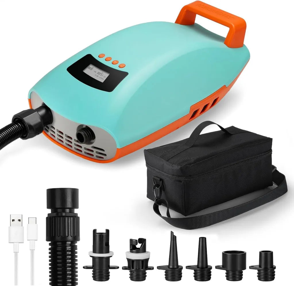 Pompe ¨¦lectrique Swonder Seawolf pour Paddle - Batterie 9000mAh, 20 PSI, Double Cylindre, Refroidissement Actif