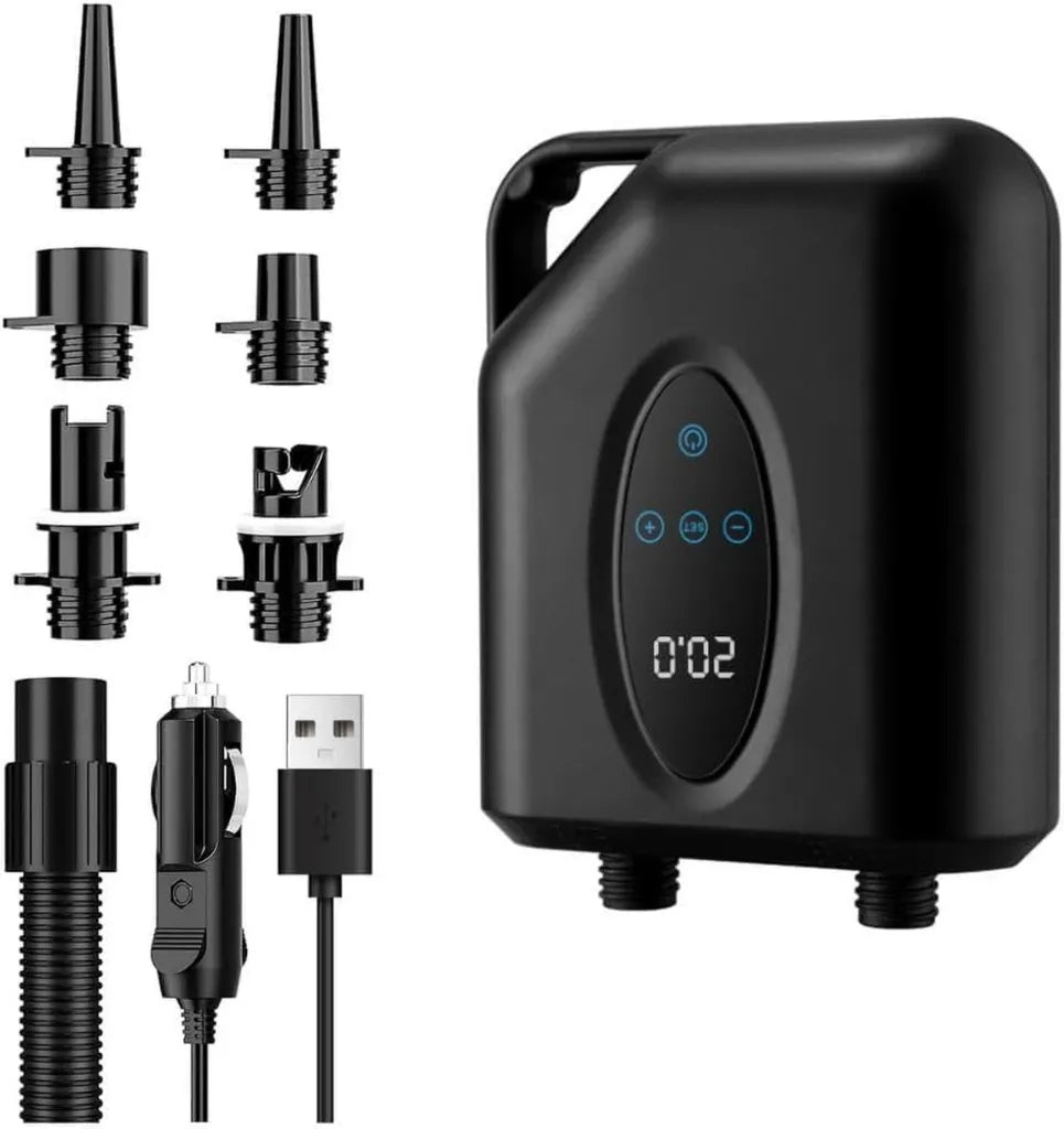 Pompe ¨¦lectrique Rechargeable 20 PSI pour SUP et Bateaux, 12000 mAh, Gonfleur/D¨¦gonfleur Portable Haute Pression