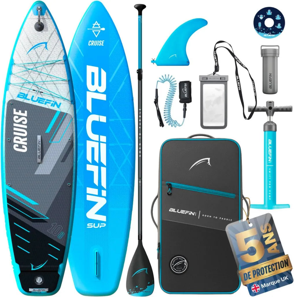 Bluefin Cruise - Planche de Paddle Gonflable 10'8 - Set Complet avec Accessoires de Haute Qualit¨¦ - Surface Antid¨¦rapante et L¨¦g¨¨ret¨¦ - SUP Polyvalent de 15,2 cm
