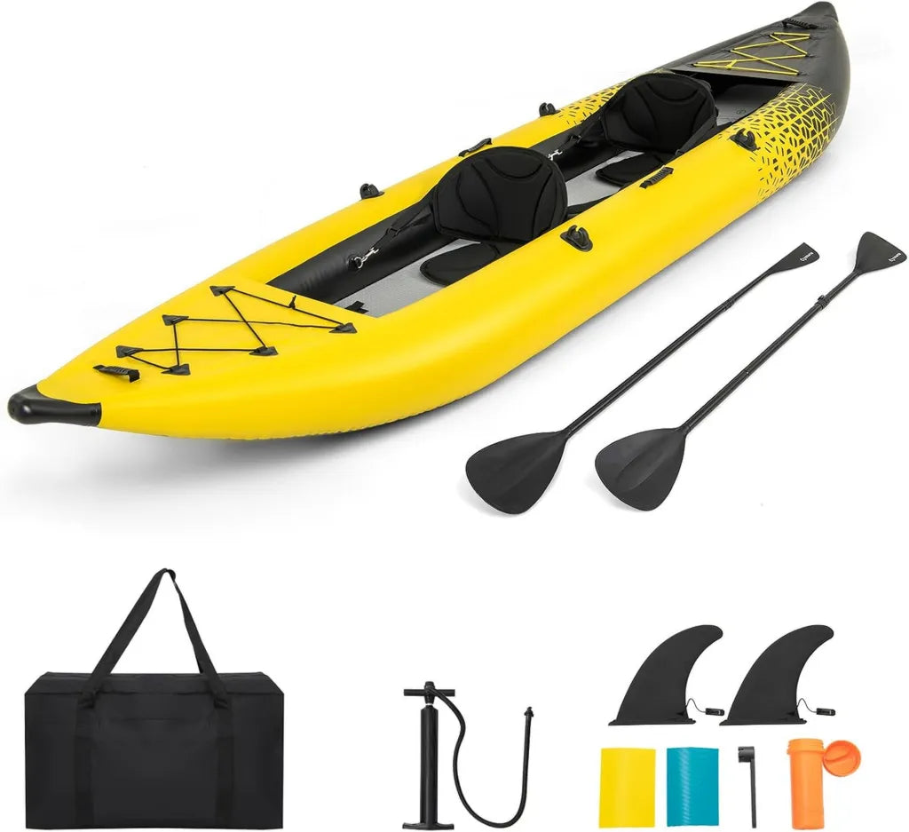 Kayak Gonflable en PVC 2 Places avec Accessoires Complets