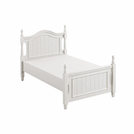 Lit simple bois de pin massif Blanc