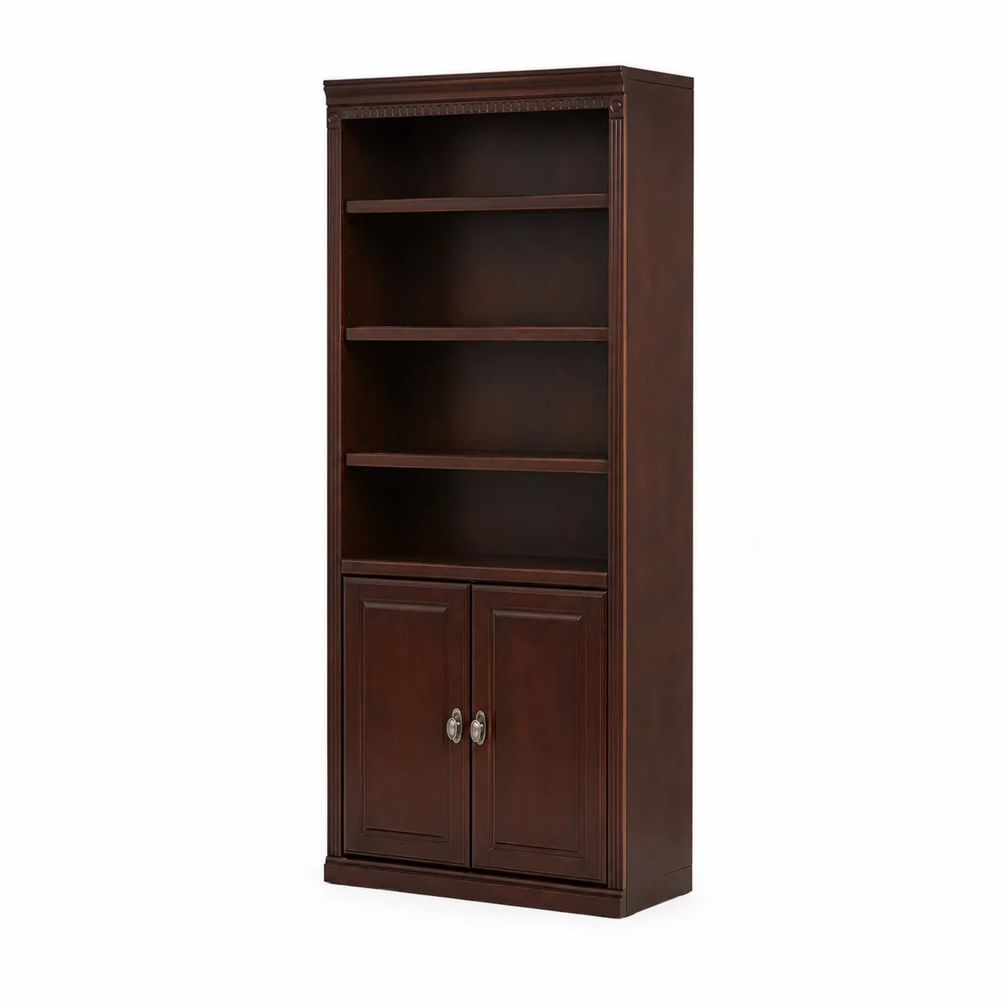 Bibliothèque en bois avec portes et étagères 180x80x30 cm