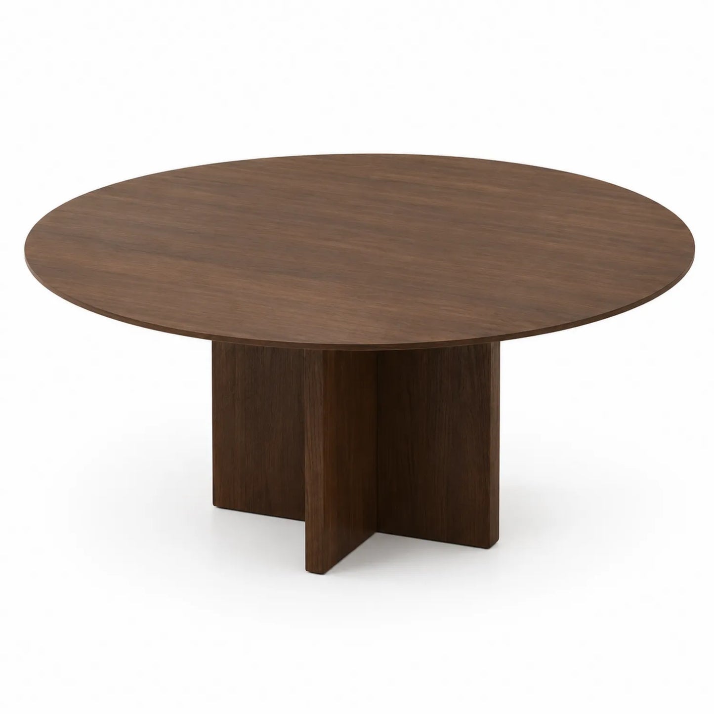 Table ronde en bois foncé 120 cm