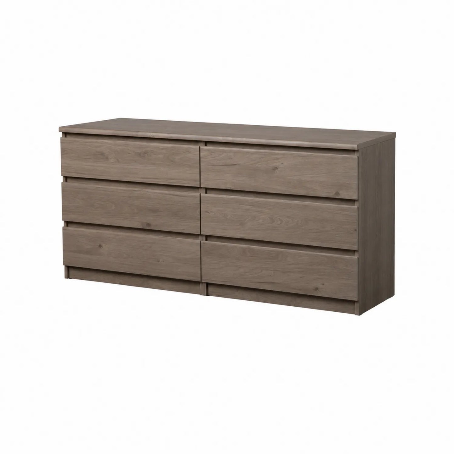 Commode 6 tiroirs en bois Brun 140 cm