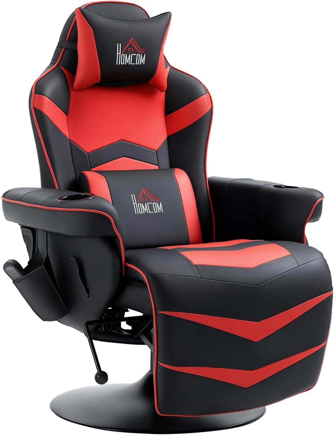 HOMCOM Fauteuil de massage - avec t¨¦l¨¦commande, rouge