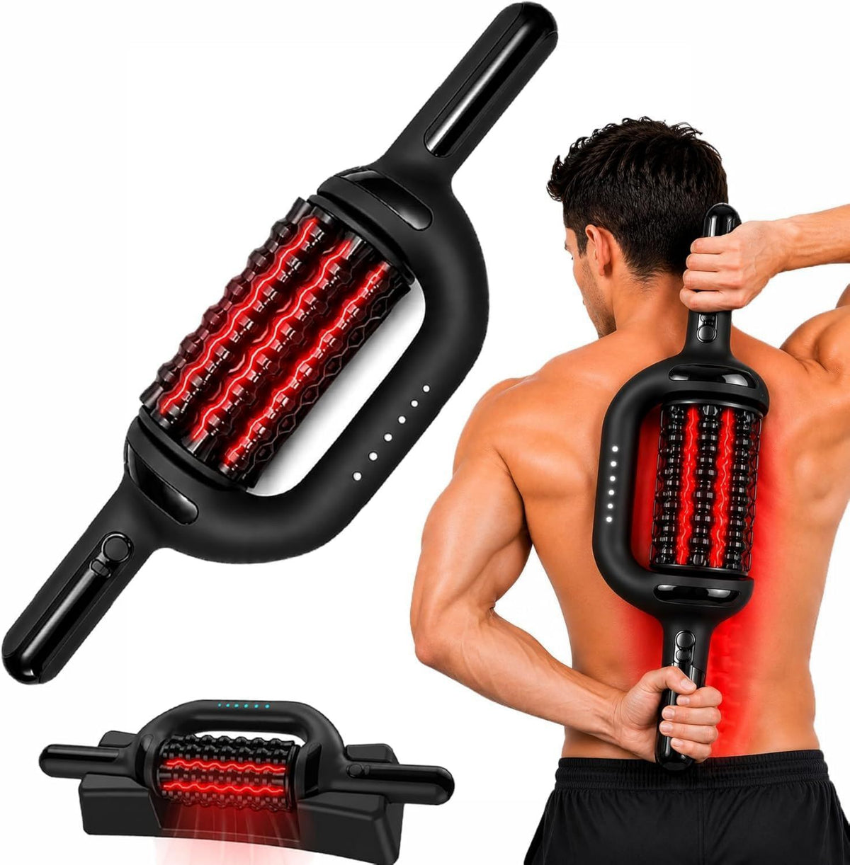 Rouleau de Massage ¨¦lectrique Anti Cellulite: 6 Vitesses, rouge