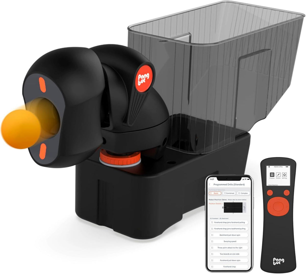 Robot de tennis de table ¨C r¨¦glable, commande via application, PongBot