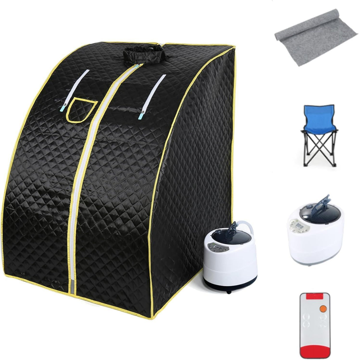 Sauna vapeur portable: avec t¨¦l¨¦commande, format portable, usage ¨¤ domicile, 76 x 88 x 100 cm