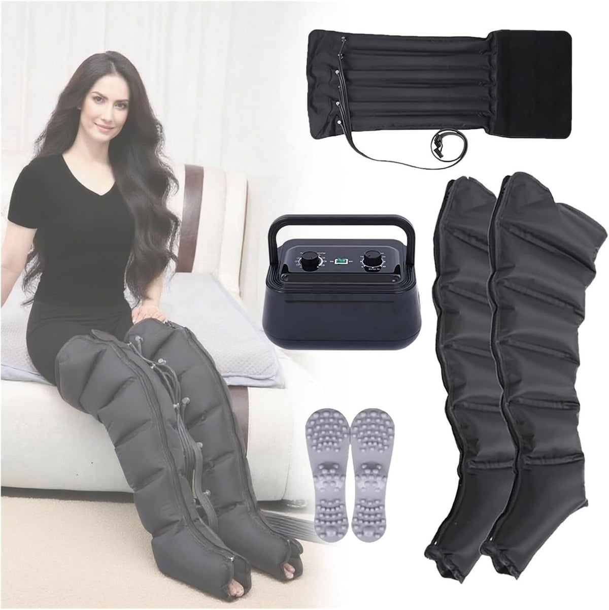 Appareil de massage: massage par compression d'air, r¨¦glable, 6 Chambres