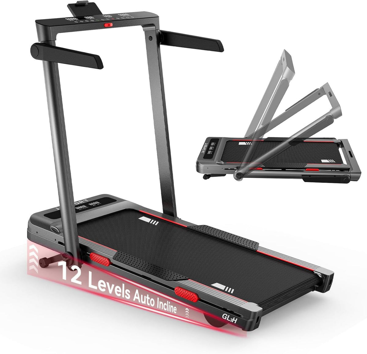 Tapis de course: inclinaison r¨¦glable, pliable, avec t¨¦l¨¦commande, connexion Bluetooth, 157 mm, 14 km/h, 3.0HP, GL3H