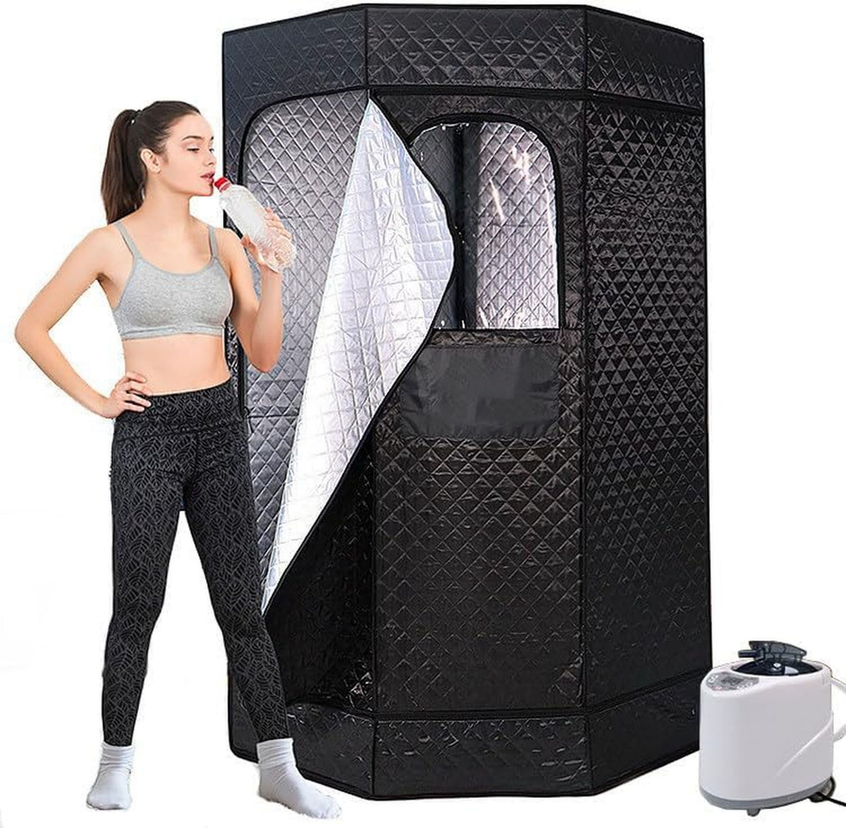 Sauna vapeur portable: L 1000, pliable, avec t¨¦l¨¦commande, format portable, usage ¨¤ domicile, 6 L, 1000 W