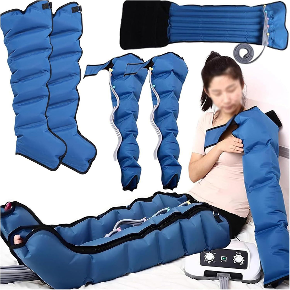 Syst¨¨me De R¨¦cup¨¦ration par Compression Pneumatique ¨¦lectrique ¨C pour pieds et jambes, bleu