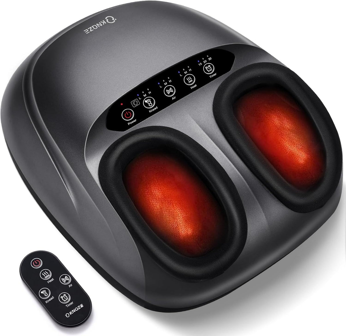 Appareil de massage ¨C massage Shiatsu, fonction chauffante, massage par compression d'air, sur pied, 3 Modes, gris