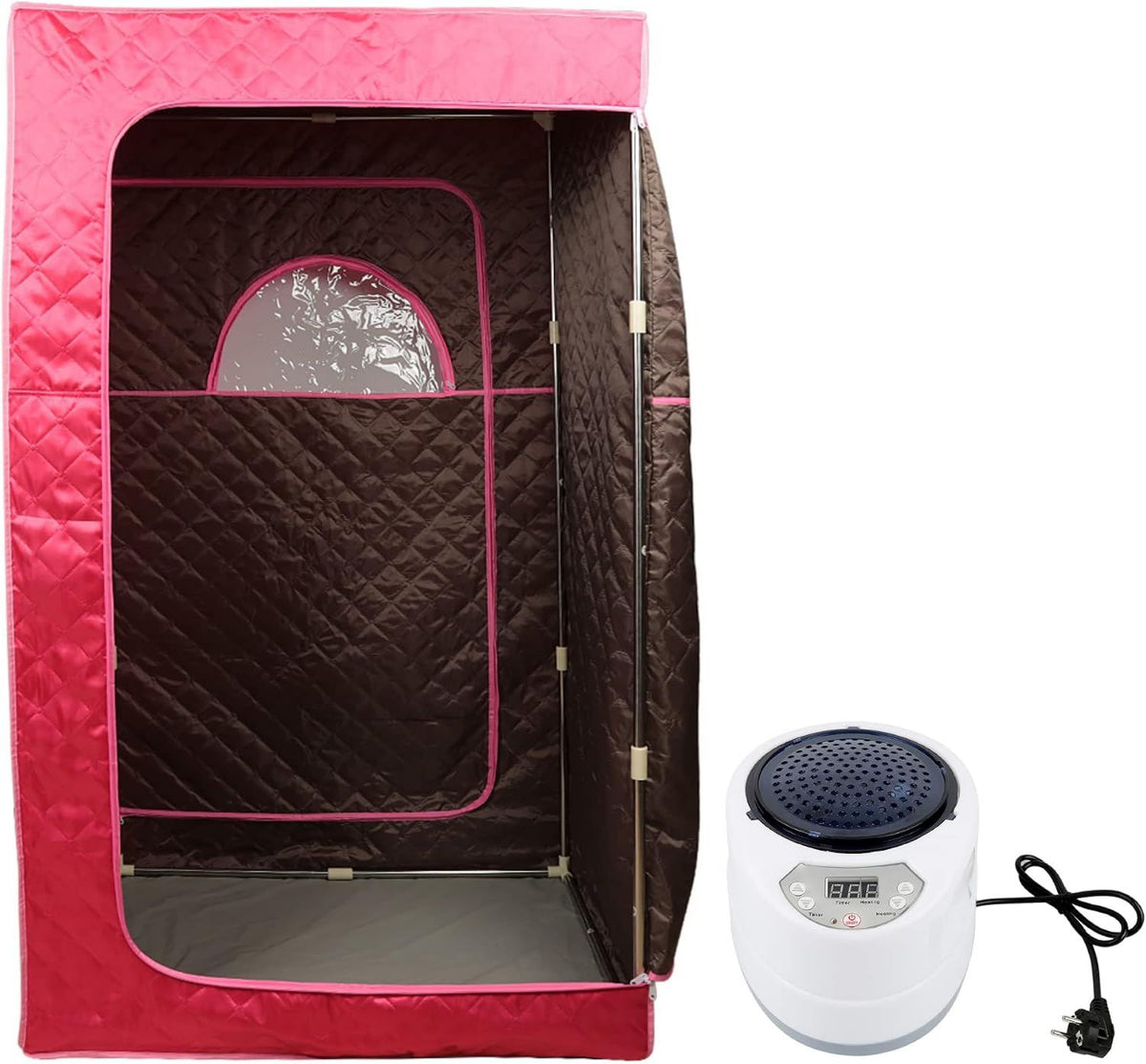 Sauna vapeur portable: avec g¨¦n¨¦rateur de vapeur, pliable, avec t¨¦l¨¦commande, format portable, 100x80x170 cm, 000W, rouge, MINGYI